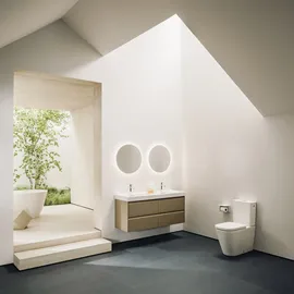 Laufen Meda Stand-WC-Kombination mit WC-Sitz Weiß