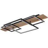GLOBO Deckenleuchte 1x LED 32W Holzoptik schwarz