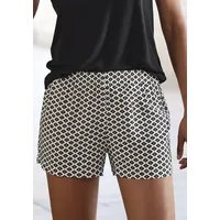 LASCANA Pyjamashorts, mit edlem Allover-Muster, schwarz-weiß
