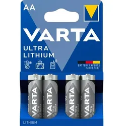 1x4 Varta Ultra Lithium Mignon AA LR 6