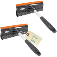 GarPet 2x Glasabzieher mit Silikonlippe und Schwamm Abzieher Dusche