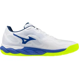 Mizuno Wave Enforce Court AC Tennisschuhe 20 - white/dazzling blue/lightning yellow 47