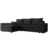 Mirjan24 Ecksofa Schwarz, 5-Sitzer, L-Form,L-Form, 240x140 cm, Wohnzimmer, Sofas & Couches, Wohnlandschaften, Ecksofas