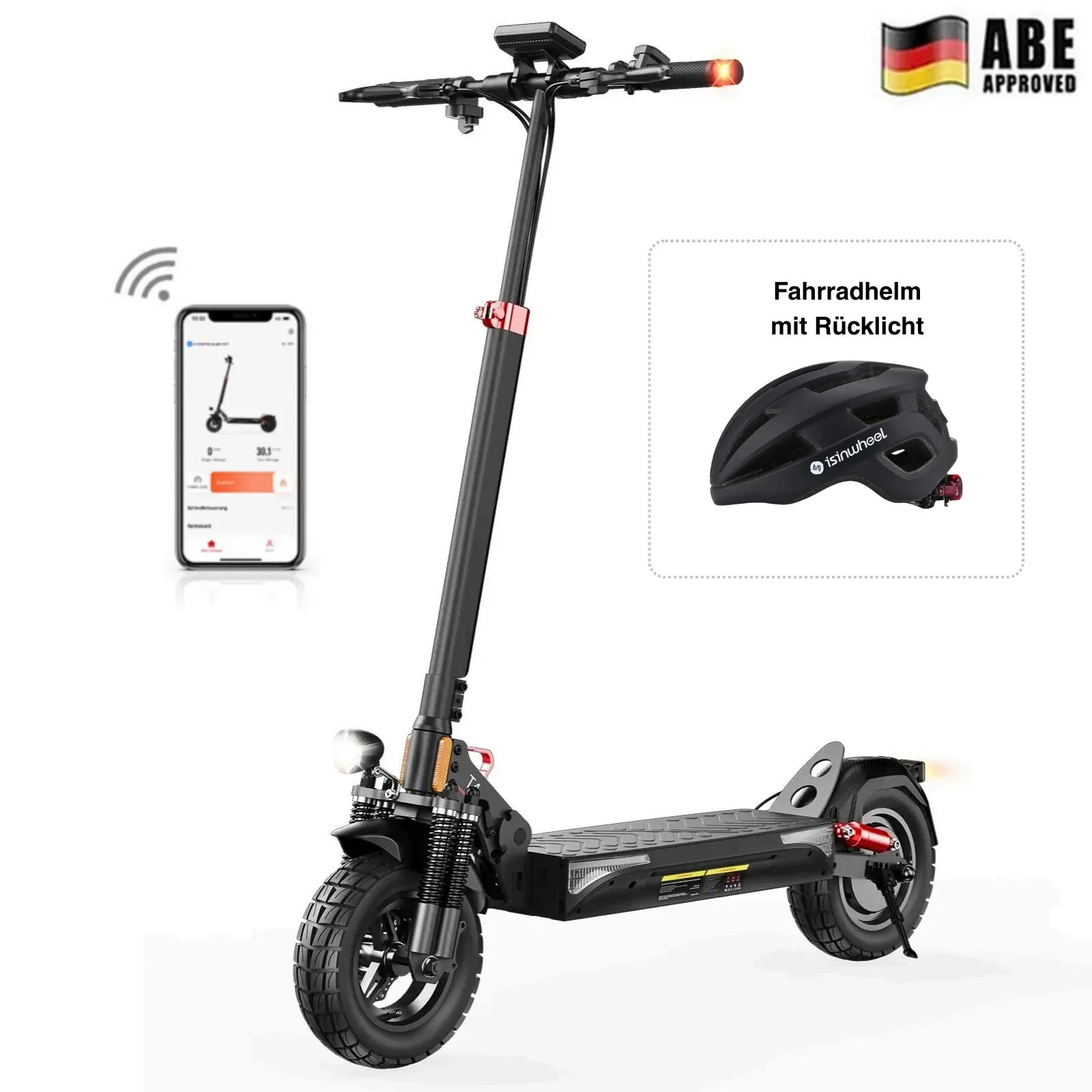 isinwheel T4 500W 70KM Offroad E-Scooter Mit Straßenzulassung (ABE,eKFV)