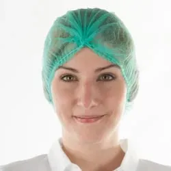 Hygonorm® Klipphaube aus Polypropylen-Vlies leicht - im Sparpack 12107 , 1 Karton = 10 Packungen = 1000 Stück, 50 cm, grün