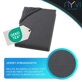 nyvi Spannbettlaken Jersey-Elasthan 180 x 200 - 200 x 220 cm weiß