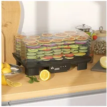 Homcom Dörrautomat Dörrgerät, 550 W, 40-70°C Temperaturregler, 48 Std. Timer, 6 höhenverstellbaren Einlegefächer, Dehydrator für Lebensmittel, Obst, Fleisch, Gemüse, Blumen, Bpa frei