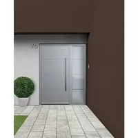 Portofino Haustür 702PF  (Mit Seitenteil, 160 cm x 210 mm, DIN Anschlag: Rechts, 70161 Eisenglimmer)