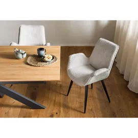 MASSIVMOEBEL24.DE Polsterstuhl Polyester beige/grau Ella 101