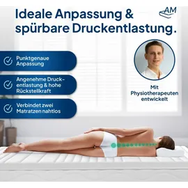 AM Qualitätsmatratzen Premium Latex-Topper 80 x 190 cm weiß