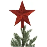 BURI Baumspitze Stern Christbaumspitze Tannenbaumspitze Baumschmuck Weihnachtsdeko rot