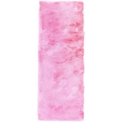 Hochflor-Teppich CARPETFINE "Breeze", rosa, B:80cm H:45mm L:350cm, Polyester, Teppiche, besonders weich mit leichtem Glanz Garn, Wohnzimmer