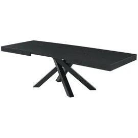 vente-unique Ausziehtisch 6 bis 10 Personen schwarz