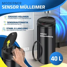 Kesser Automatik Sensor Mülleimer 40 l Schwarz