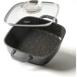 STONELINE® Servierpfanne mit Aroma Glasdeckel, Pfanne rechteckig, Backofen & Induktion geeignet
