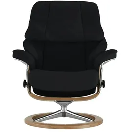 Stressless Relaxsessel Reno Leder 92 x 110 x 80 cm Schwarz mit Hocker
