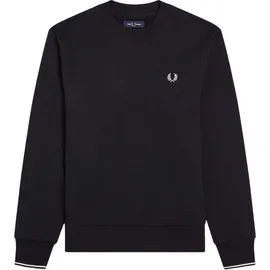 Fred Perry Herren Sweatshirt schwarz unifarben, schwarz, NOS