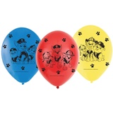 Amscan 9903825 - Latexballons Paw Patrol, 6 Stück, Luftballons
