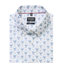 Olymp Businesshemd OLYMP "OLYMP Luxor, modern fit, Button-down", Herren, Gr. 43, Normaler Arm, weiß, 100% Baumwolle, Hemden
