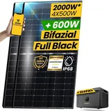 EPP.Solar 4x 500W Bifaziale Module mit Solarspeicher Growatt NOAH 2000 Speicher für Balkonkraftwerk