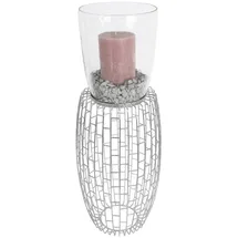 Kayoom Kerzenständer Malibu 825 Glas/Metall Silber
