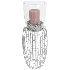 Kayoom Kerzenständer Malibu 825 Glas/Metall Silber