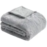 Bugatti "bugatti Wohndecke Felloptik", grau hellgrau B:150cm L:200cm, Polyester, Wohndecken, Wohndecke, besonders weich