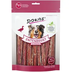 DOKAS Entenbrust in Streifen Hundesnack 8x250 Gramm