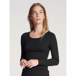 CALIDA Natural Comfort Top Long Sleeve schwarz, Baumwolle, Medium Damen,