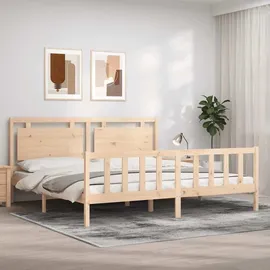 vidaXL Massivholzbett 180 x 200 cm Beige