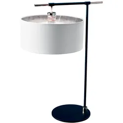 Balance 1-flammige Tischlampe - Schwarz/Poliertes Nickel mit weißem Schirm
