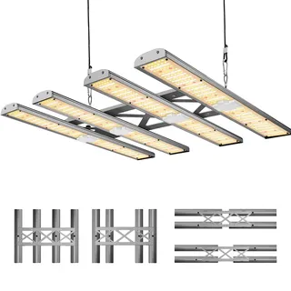 Maoligo LED Grow Lampe X-Space Flexible Modular Plant Lamp for Different Size Grow Tents, 2,85 umol/J, Vollspektrum Grow Light Dimmbare Daisy Chain Wachstumslampe für Gemüse Blume (240W)