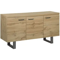 Sideboard heller Holzfarbton 3 Türen TIMBER