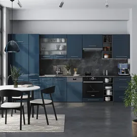 Vicco Küchenzeile Fame-Line 355 x 81,6 x 60 cm Dunkelblau/Grau