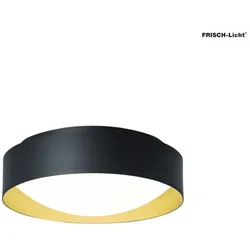 Frisch-Licht LED Wand-/Deckenleuchte PREMIUM ARCHITEKTUR, Ø 30,8cm, 18W, 3000K, 2100lm, IP40, IK02, TRIAC, schwarz/gold FL-DLA7510SM.2183PH