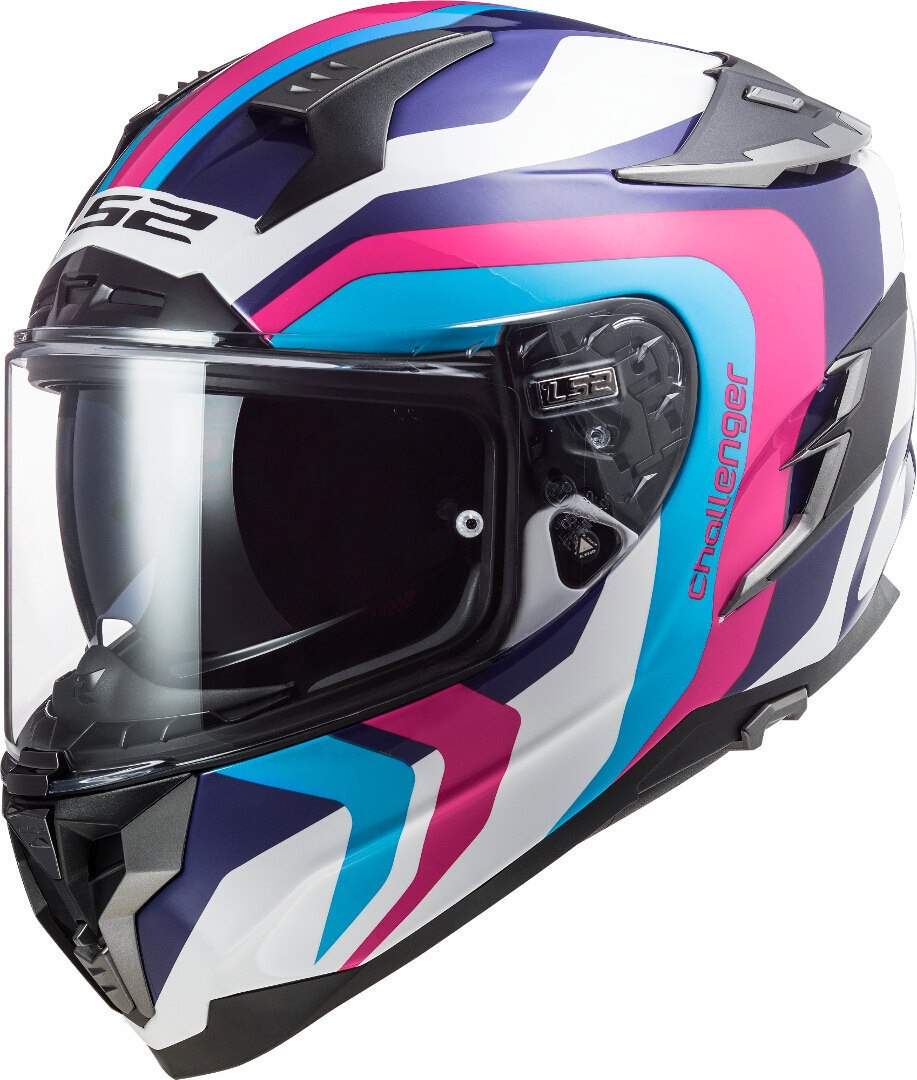 LS2 FF327 Challenger Galactic Helm, wit-pink, 2XS