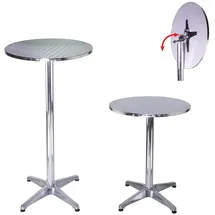 Baumarktplus 2x Stehtisch 2in1 Alu höhenverstellbar 70/115cm Ø60cm Bistrotisch Bartisch