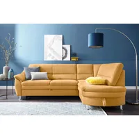 sit&more Ecksofa SIT & MORE "Cardoso L-Form", gelb (senf), B:250cm H:90cm T:175cm, Luxus-Microfaser (90% Polyester, 10% Polyamid);Flachgewebe (100% Polyester);Struktur (100% Polyester), Sofas, Ecksofa, mit Federkern, wahlweise mit Bettfunktion und Schubkasten