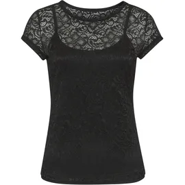 LASCANA Spitzenshirt Schwarz 40/42