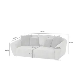 Smart Big Sofa Savita ¦ grün ¦ Maße (cm): B: 250 H: 81 T: 106.0