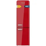 Cecotec Kühlschrank Combi No Frost Retro 250 L Bolero CoolMarket Combi Origin 250 NF Rot E. Klasse E, Retro Kühlschrank weiß, Total No Frost und Fast Cooling Modus