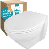 Calmwaters Calmwaters® Erhöhtes Wand WC spülrandlos Modern Plus mit