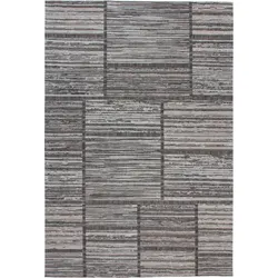 Teppich CALO-DELUXE "Roxy 120" Gr. 3, beige (natur, grau), B:120cm H:6mm L:170cm, Baumwolle, Kunstfaser, Wolle, Teppiche, Jacquard, Flachgewebe, Wohnzimmer, Esszimmer