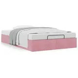 vidaXL Ottoman-Bett ohne Matratze Rosa 120x200 cm Samt