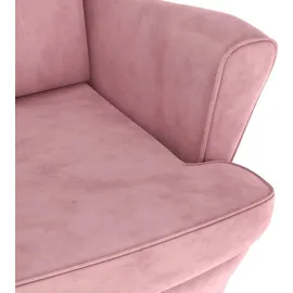 vidaXL Ohrensessel mit Hocker Samt 81 x 96 x 90 cm Rosa