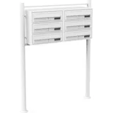 Wiltec Briefkastenanlage 2 x 3 Fächer weiß