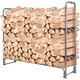 northix Kaminholzregal Außen Metall 153 x 35,5 x 122,5 cm mit wasserdichter Abdeckung