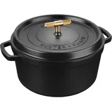 Staub - Buster Punch Cocotte - Black - 28 cm, Pfanne + Kochtopf, Schwarz