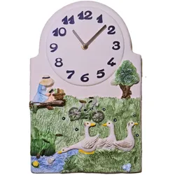 Küchenuhr Gänse auf Wiese - Terrastudio Modell: 00.2601