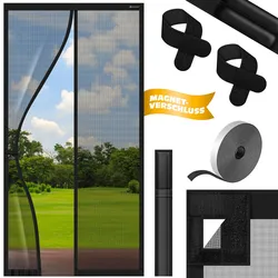 KESSER® Magnet Fliegengitter Tür Insektenschutz Magnetvorhang Türvorhang Schutzgitter mit kinderleichter Inkl. Klebemontage für Balkontür Terrassentür Kellertür Montage Ohne Bohren